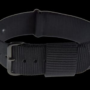 18mm Amerikaans Pattern Black Militar Reloj Strap with negro PVD