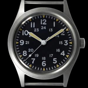 GG-W-113 U.S 1960s Pattern Handwound Militar Reloj with plexiglás – NATO strap