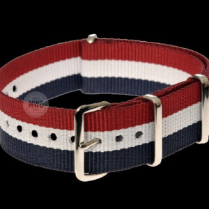 18mm Blue, White and Red NATO Militar Reloj Strap