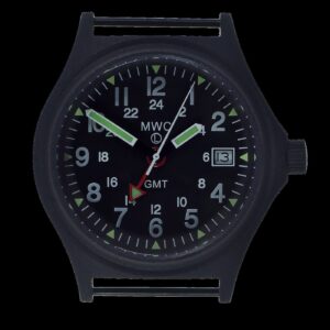 MWC GMT (Dual Time Zone) 100m resistente al agua Militar Reloj in – Negro