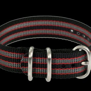 18mm black, Red and Grey Zulu Militar Reloj Strap