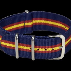 20mm NATO Militar Reloj Strap in Navy, Red and Yellow.