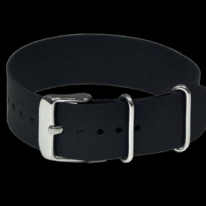 18mm Black Silicone/Rubber NATO Militar Reloj Strap