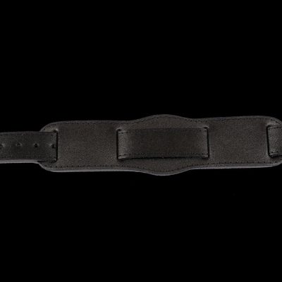 Black 1950s Pattern 20mm Leather Militar Reloj Strap