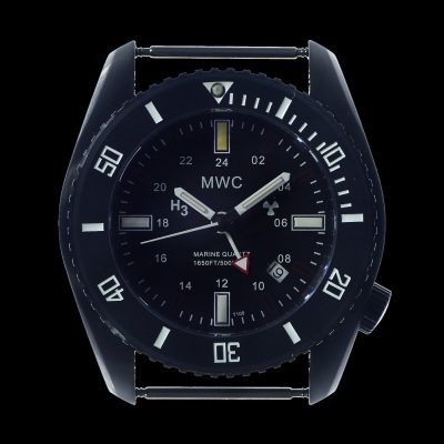 MWC «Submariner / Naval Crew Divers Reloj» in Covert negro PVD 500m – Stalen armband