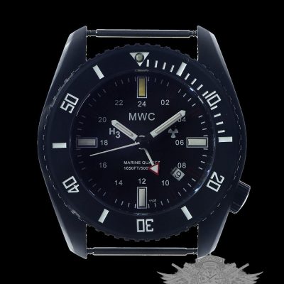 MWC «Submariner / Naval Crew Divers Reloj» in Covert negro PVD 500m – Stalen armband