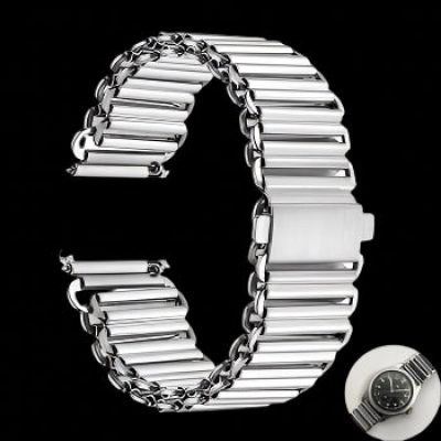 20mm Retro 1940/50s «Bonklip» Style Stainless Steel Bracelet