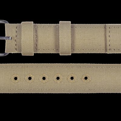 2 Piece Retro Pattern 18mm Kaki Canvas Militar Reloj Strap – The