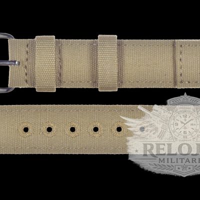 2 Piece Retro Pattern 18mm Kaki Canvas Militar Reloj Strap – The
