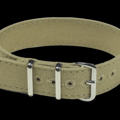 Retro Pattern 18mm Canvas Militar Reloj Strap in Kaki