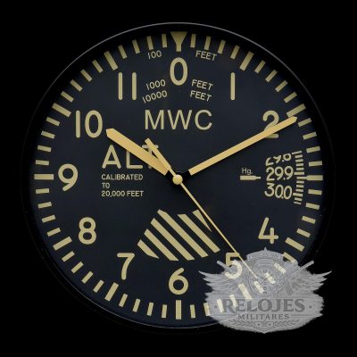 MWC Limited Edition Altimeter Wall Clock with Retro Pattern Dial and