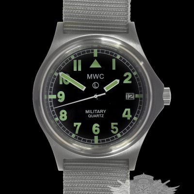 MWC G10 100m resistente al agua Militar Reloj in roestvrij staal Satin – Blanco