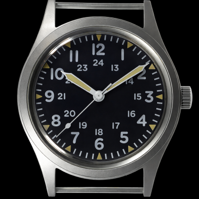 GG-W-113 U.S 1960s Pattern Handwound Militar Reloj with plexiglás – NATO strap