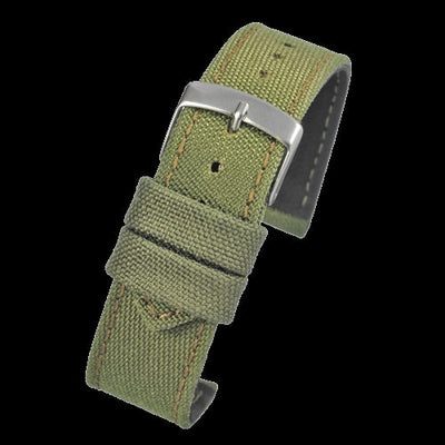 2 Piece Retro Pattern 24mm Canvas Militar Reloj Strap in Olive