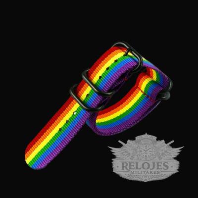 22mm LGBT Rainbow Zulu NATO Militar Reloj Strap in Ballistic Nylon