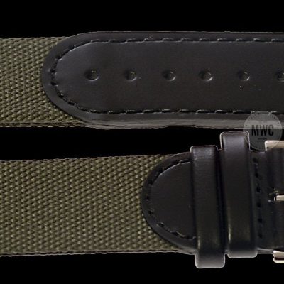 MWC 18mm Retro Leather and Fabric Combination Reloj Strap