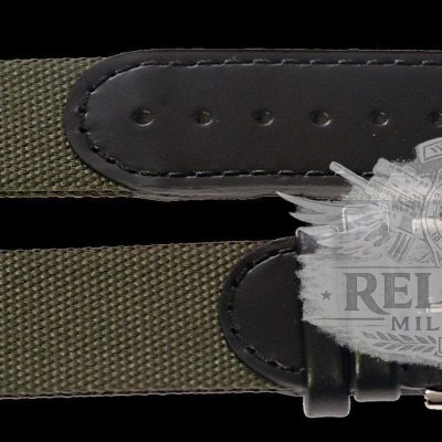 MWC 18mm Retro Leather and Fabric Combination Reloj Strap