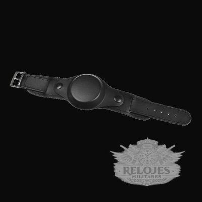 20mm Black 1950s Pattern Leather Militar Reloj Strap with