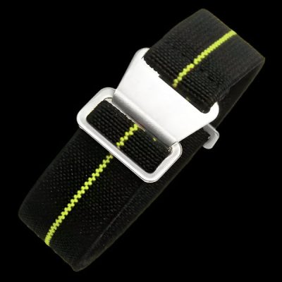 18mm Elasticated French Navy and Special Forces Strap in Bla