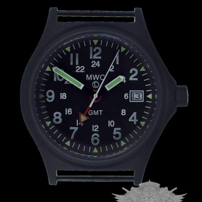 MWC GMT (Dual Time Zone) 100m resistente al agua Militar Reloj in – Negro