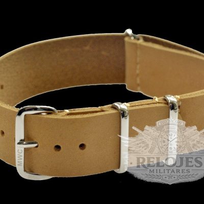 18mm Light Brown Leather NATO Militar Reloj Strap