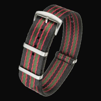 Superior 22mm Black, Red and Olive Green NATO Militar Horlo