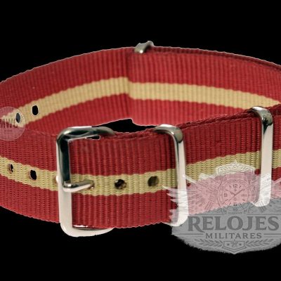 20mm Red and Sand NATO Militar Reloj Strap