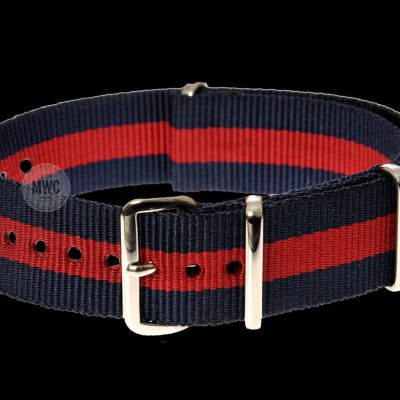 20mm Red and Navy NATO Militar Reloj Strap