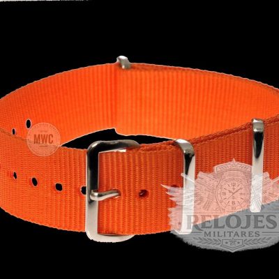 22mm Orange «High Visibility» SAR NATO Militar Reloj Strap
