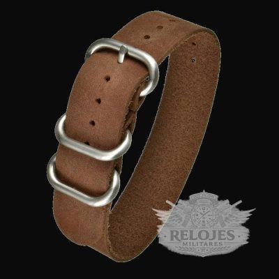 22mm Brown Calf Leather Zulu Militar Reloj Strap – Authen