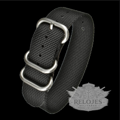 22mm Black Zulu Pattern Nylon Militar Reloj Strap