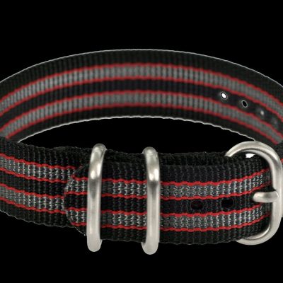 18mm black, Red and Grey Zulu Militar Reloj Strap