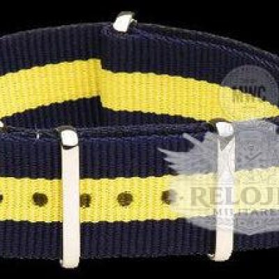 22mm Blue and Yellow NATO Militar Reloj Strap