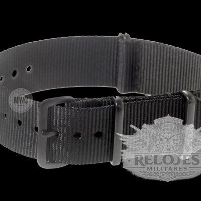 24mm negro PVD NATO Militar Reloj Strap