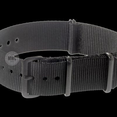 18mm PVD Black NATO Militar Reloj Strap