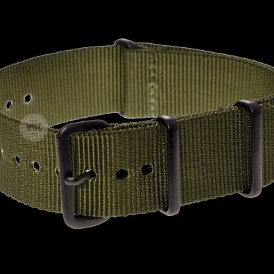 22mm Olive NATO Militar Reloj Strap with Covert Non Reflective