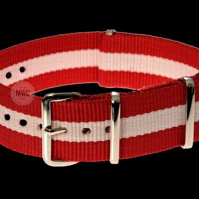 20mm «Red and White» NATO Militar Reloj Strap