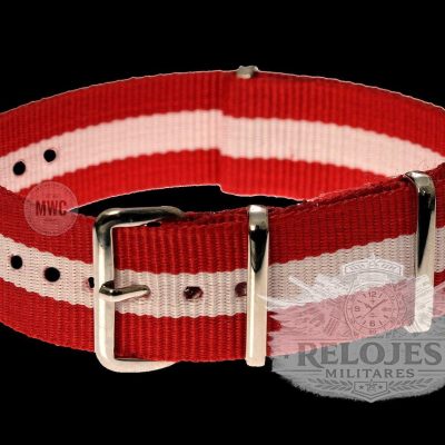 20mm «Red and White» NATO Militar Reloj Strap