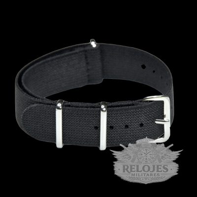 20mm Elasticated Black NATO Militar Reloj Strap