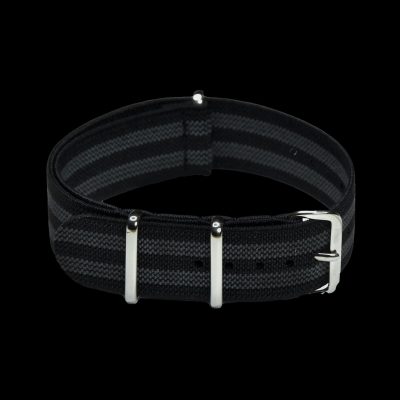 20mm Elasticated «Bond» Black and Grey NATO Militar Reloj Strap