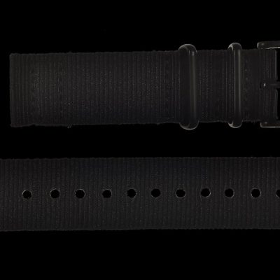2 Piece 22mm PVD Black NATO Militar Reloj Strap in Ballistic Nylon