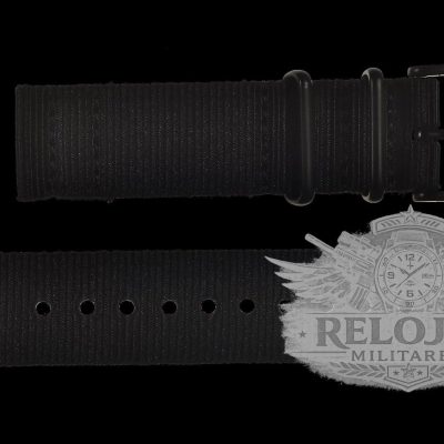 2 Piece 22mm PVD Black NATO Militar Reloj Strap in Ballistic Nylon