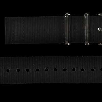 2 Piece 18mm Black NATO Militar Reloj Strap in Ballistic Nylon – Negro