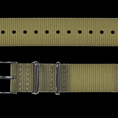 2 Piece 20mm Kaki NATO Militar Reloj Strap in Ballistic Nylon