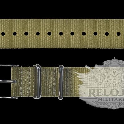 2 Piece 20mm Kaki NATO Militar Reloj Strap in Ballistic Nylon