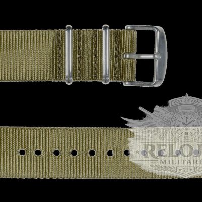 2 Piece 22mm Kaki NATO Militar Reloj Strap in Ballistic Nylon