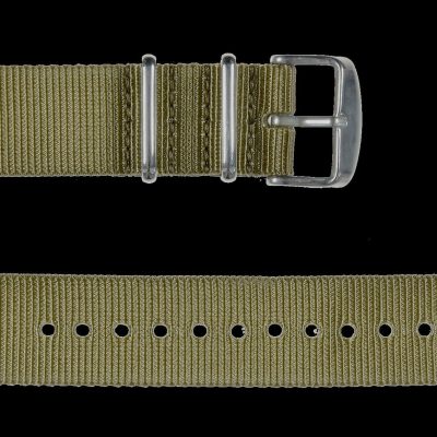 2 Piece 18mm Kaki NATO Militar Reloj Strap in Ballistic Nylon
