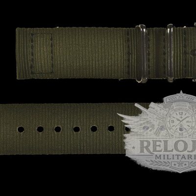2 Piece 22mm Olive NATO Militar Reloj Strap in Ballistic Nylon – Verde