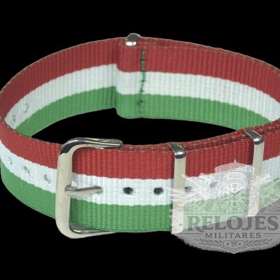 Italy 20mm «Red, White and Green» NATO Militar Reloj Strap