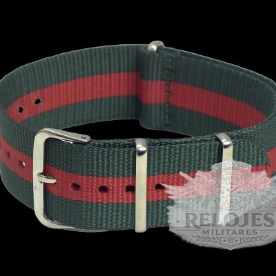 18mm Green and Red NATO Militar Reloj Strap